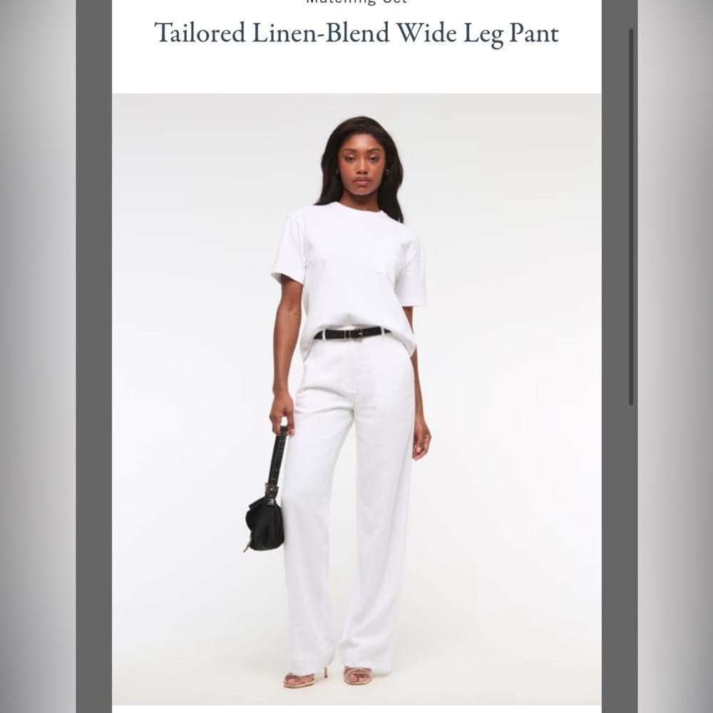 Tailored Linen-Blend Wide Leg Pant